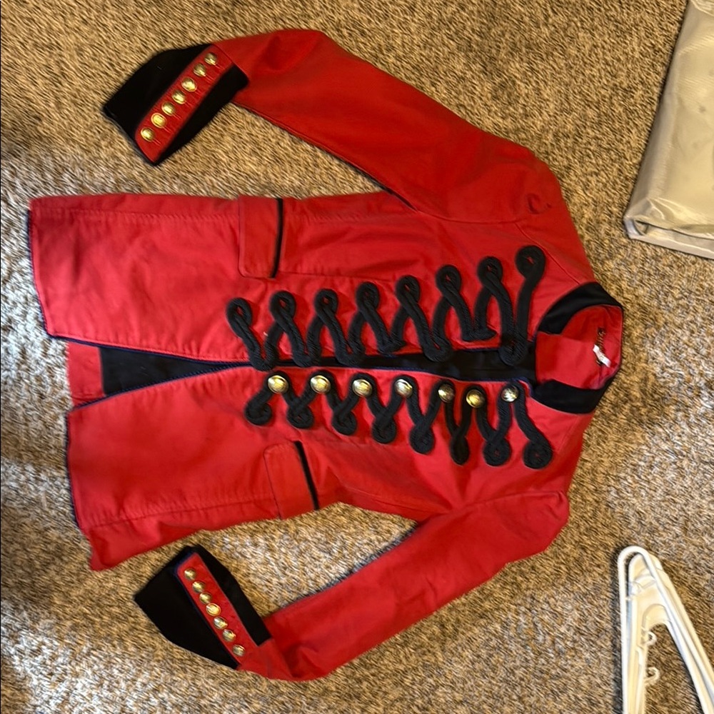 Free People Red Military Style Blazer